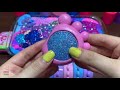 violet vs purple with clay and glitter mixing random things into glossy slime 2530