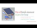 break statement in for loop java