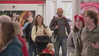 Catching up with holiday travelers at Lambert Airport