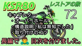 KSR80 キャブレターについて、オーバーフロー・オーバーホール・構造説明・付け方のコツ！