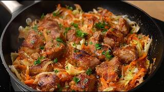 I have never had pork and cabbage so delicious! Delicious and simple!