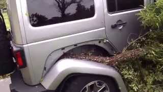 Austin storm damage 5/24/2015 - Jeep took a hit..