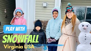 play with snowfall Virginia Usa | বরফের মধ্যে বাচ্চাদের খেলাধুলা। 2025 |