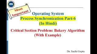 Process Synchronization Part 6 Bakery Algorithm Critical Section Problem