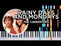 Rainy Days and Mondays - The Carpenters (Piano Tutorial)