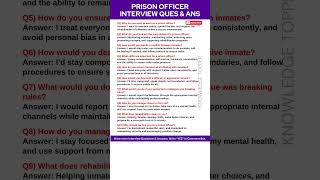 Prison Officer Interview Questions and Answers