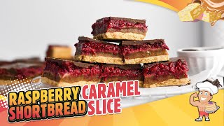 Macro Mike - Raspberry Caramel Shortbread Slice