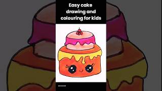 easy birthday cake drawing and colouring painting for kids and toddlers easy drawing for kids