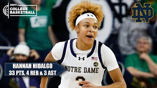 HIDALGO GOES OFF! 😤 HANNAH DROPS 33 PTS in Notre Dame’s win vs. Loyola 🔥 | ESPN College Basketball