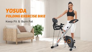 YOSUDA Folding Exercise Bike - 3 in 1 Upright Indoor Cycling Bike and Foldable Exercise Bike