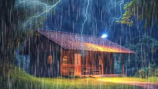 Maximum Relaxation to Sleep Soundly with Heavy Rain \u0026 Massive Thunder on Tin Roof at Rainstorm Night