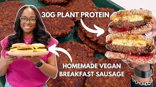 The BEST Vegan Breakfast Sandwich with HOMEMADE Breakfast Sausage | Meal Prep Friendly and EASY