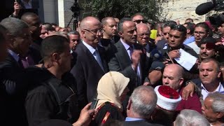 Palestinian PM gives presser after surviving convoy attack