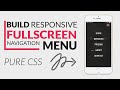 How To Make Fullscreen Overlay Responsive Navigation Menu | HTML & CSS | DesignTorch