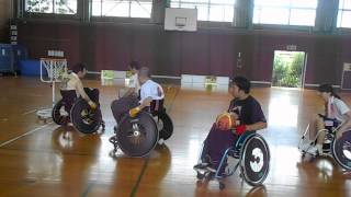 車椅子バスケ(ツインバスケ)高岡練習8/3 Wheelchair twin basketball