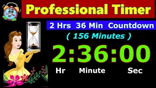 Timer Countdown 156 Minutes [Reverse Time] 2 Hrs 36 Minutes | Digital Clock | Alarm, Whatsapp Status