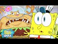 Bob Esponja | ¡Los servicios MÁS ALOCADOS del Crustáceo Cascarudo! 🍔 | Compilación | Español