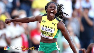 21.45! Shericka Jackson destroys 200m CHAMPIONSHIP RECORD to win World Title | NBC Sports