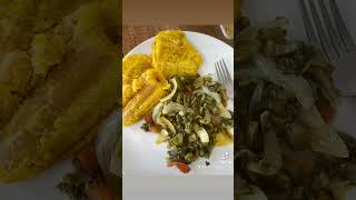 Likkle Small Ting! Callaloo With Fried Green Plantain #chef #food #jamaica #youtube #callaloo