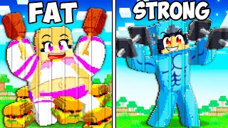 FAT HEATHER vs STRONG OMZ Build Battle in Minecraft!