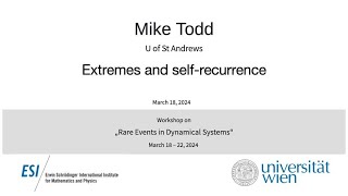 Mike Todd - Extremes and self-recurrence