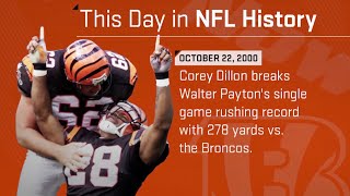 Corey Dillon Breaks Walter Payton's Single-Game Rushing Record | This Day in NFL History (10/22/00)