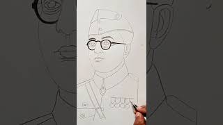 Netaji Subhash Chandra Bose drawing from Eyeglass #shorts #creative #art