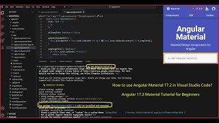 How to Use Angular Material 17.2 in Visual Studio Code | Angular Material Tutorial For Beginners