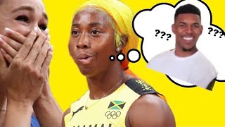 ABBY STEINER almost beat SHELLY ANN FRASER PRYCE . Both show respect 🇯🇲🇺🇸