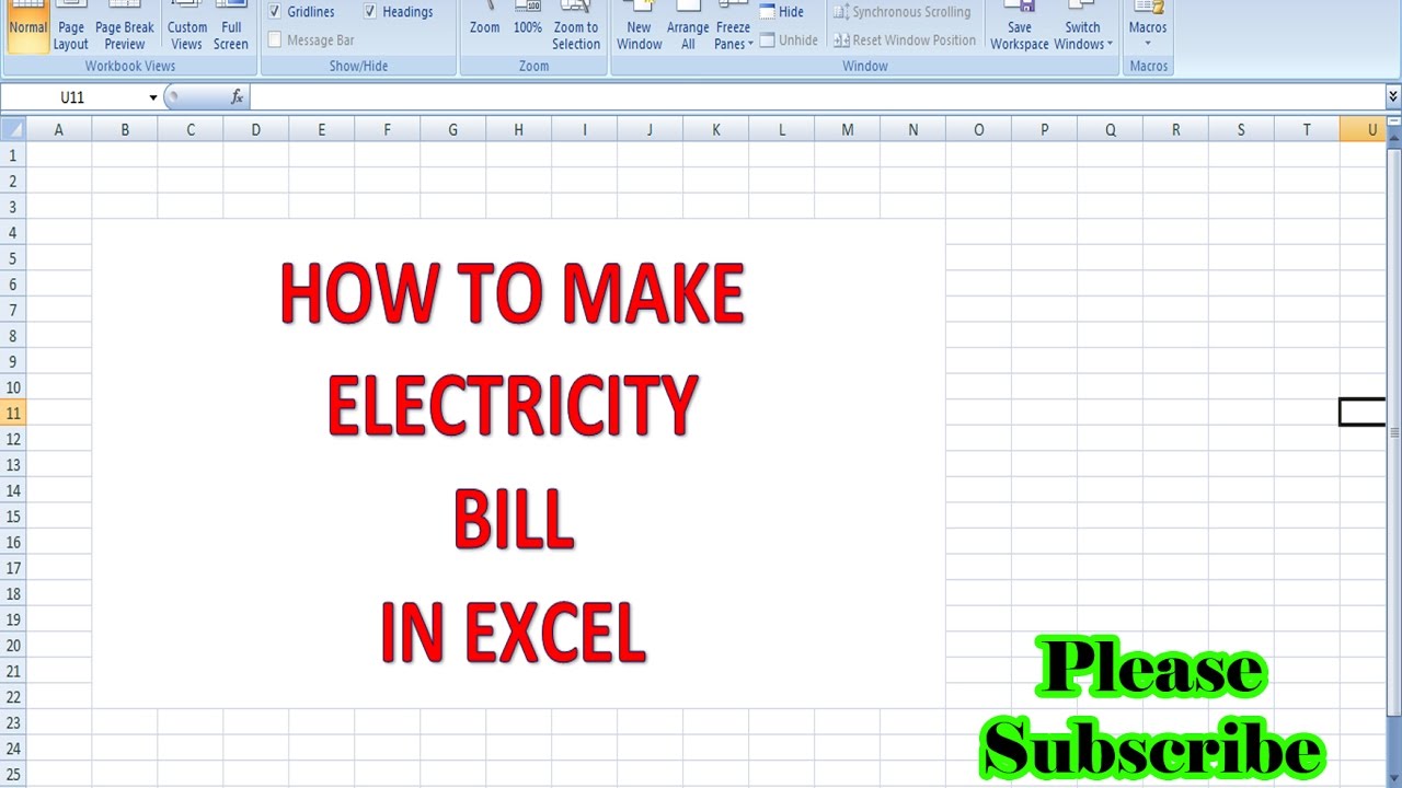 How To Make Electricity Bill In Excel Ll - YouTube