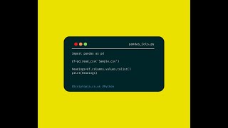 Python Pandas - Get column headers from a Pandas data frame