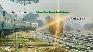 Parallel action of 3 trains including premium train \u0026 Rehman baba Express departure in rain at RWP