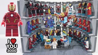 Every Lego Iron Man / Tony Stark / War machine / Rescue Minifigure ever made! VS movie and comic