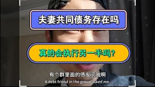 夫妻共同债务真的存在吗？真的会执行到另一半吗？#负债 #逾期 #执行 #分享 #熱門 #催收 #夫妻