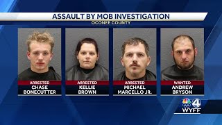 4 individuals charged after beating victim with metal pipes in Oconee County, South Carolina, dep...