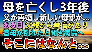 【感動する話】妻を亡くし3年後に再婚。娘に血の繋がらない母ができた。ある日養母が倒れ病院へ向かうとそこにはなんと…