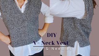 Chaleco  tejido V - neck Part 1 #tutorial #knitting #tejidos #handmade #diy @loveandneedles