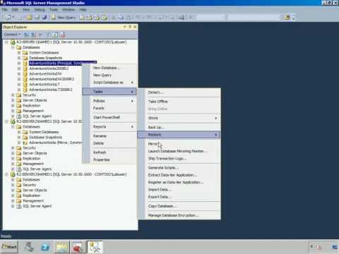 MS SQL Server 2008 R2 Database Mirroring MS SQL Server 2008 R2 Database Mirroring