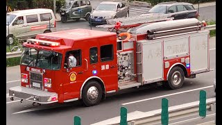 When European \u0026 American fire trucks responding at the same time