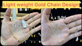 3 to 4 Gram light weight Gold chain design // Light Weight gold necklace new Design with weight