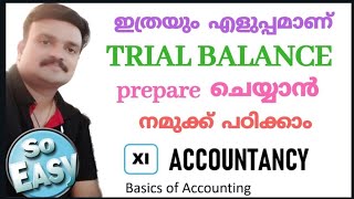 Trial balance preparation in Malayalam /how to prepare  trial balance Malayalam/Plus one accountancy