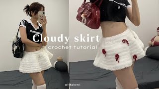 [eng] Hướng dẫn móc chân váy phồng/Cloudy skirt crochet tutorial - super easy & beginner friendly