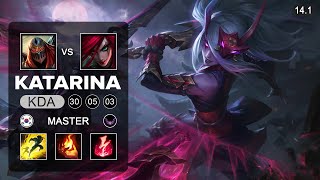 Katarina vs Zed Mid - KR Master - Patch 14.1 Season 14