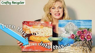 How to upcycle a pizza box into  3D painting. Digorno pizza box # Digorno pizza # painting # upcycle