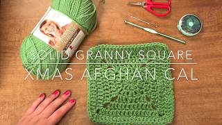 Crochet Solid Granny Square - Christmas Aghan CAL