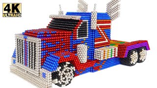 DIY - كيفية صنع شاحنة Transformers Optimus Prime باستخدام الكرات المغناطيسية (مرضية)