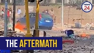 WATCH: Johannesburg CBD littered with bricks after violent clashes