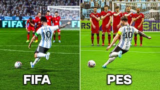 LIONEL MESSI Free Kicks | FIFA vs PES (2006-2023)