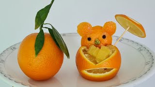 How To Make Bear From Orange | Fruit Carving and Cutting | Fruit Decoration Idea | Fruit Creations