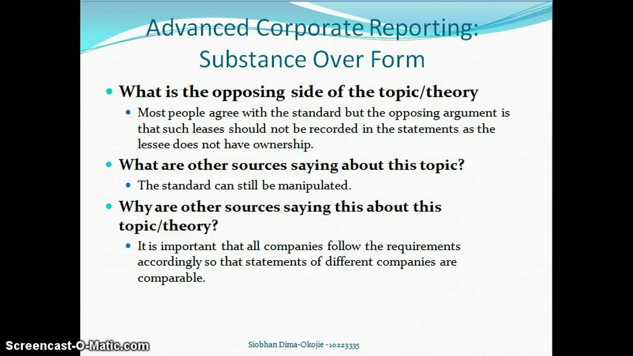 My Screencast - ACR Substance Over Form - YouTube